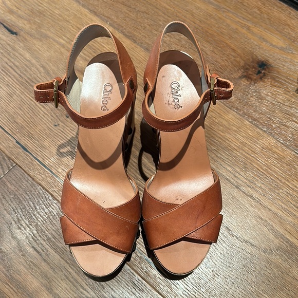 Chloe Leather Platforms - Size 39 - Picture 4 of 8